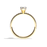 Bague solitaire pavé diamant poire or blanc - Attentionnée