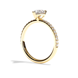 Bague solitaire pavé diamant poire or blanc - Attentionnée