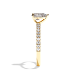 Bague solitaire pavé diamant poire or blanc - Attentionnée