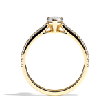 Bague solitaire pavé diamant poire or rose - Naturelle