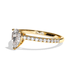 Bague solitaire pavé diamant poire or rose - Naturelle