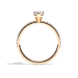 Bague solitaire pavé diamant poire or blanc - Attentionnée