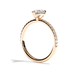 Bague solitaire pavé diamant poire or blanc - Attentionnée
