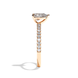 Bague solitaire pavé diamant poire or blanc - Attentionnée