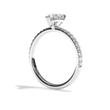 Bague solitaire pavé diamant poire or blanc - Attentionnée