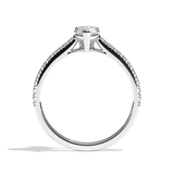 Bague solitaire pavé diamant poire or rose - Naturelle