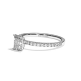 Bague solitaire pavé diamant radiant platine - Attentionnée