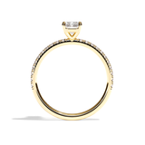 Bague solitaire pavé diamant radiant platine - Attentionnée