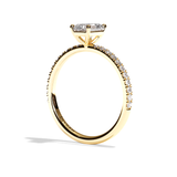Bague solitaire pavé diamant radiant platine - Attentionnée