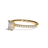 Bague solitaire pavé diamant radiant platine - Attentionnée