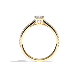 Bague solitaire pavé diamant radiant or blanc - Naturelle