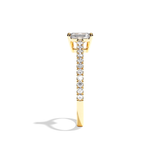 Bague solitaire pavé diamant radiant or blanc - Naturelle