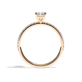 Bague solitaire pavé diamant radiant platine - Attentionnée