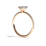 Bague solitaire pavé diamant radiant platine - Attentionnée