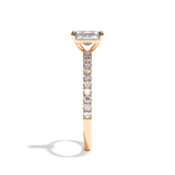 Bague solitaire pavé diamant radiant platine - Attentionnée