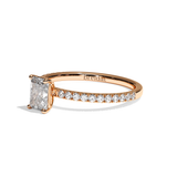 Bague solitaire pavé diamant radiant platine - Attentionnée