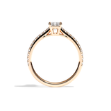 Bague solitaire pavé diamant radiant or blanc - Naturelle