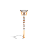 Bague solitaire pavé diamant radiant or blanc - Naturelle