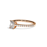 Bague solitaire pavé diamant radiant or blanc - Naturelle