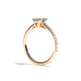 Bague solitaire pavé diamant radiant or blanc - Naturelle