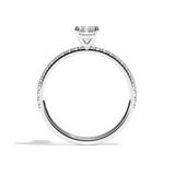 Bague solitaire pavé diamant radiant platine - Attentionnée