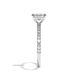 Bague solitaire pavé diamant radiant platine - Attentionnée