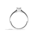 Bague solitaire pavé diamant radiant or blanc - Naturelle