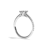 Bague solitaire pavé diamant radiant or blanc - Naturelle