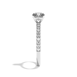 Bague solitaire pavé diamant rond platine - Attentionnée