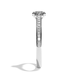 Bague solitaire pavé diamant rond or rose - Éternelle