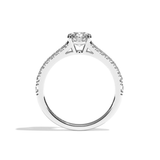Bague solitaire pavé diamant rond platine - Idéaliste