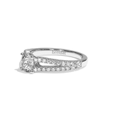 Bague solitaire pavé diamant rond platine - Idéaliste