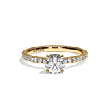 Bague solitaire pavé diamant rond platine - Attentionnée