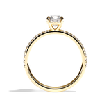 Bague solitaire pavé diamant rond platine - Attentionnée