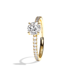 Bague solitaire pavé diamant rond platine - Attentionnée