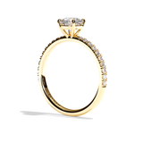 Bague solitaire pavé diamant rond platine - Attentionnée
