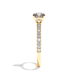 Bague solitaire pavé diamant rond platine - Attentionnée