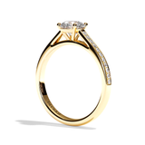 Bague solitaire pavé diamant rond or rose - Éternelle