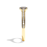 Bague solitaire pavé diamant rond or rose - Éternelle