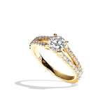 Bague solitaire pavé diamant rond platine - Idéaliste