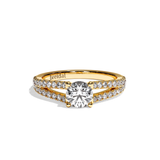 Bague solitaire pavé diamant rond platine - Idéaliste