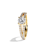 Bague solitaire pavé diamant rond platine - Idéaliste
