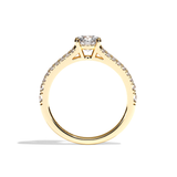 Bague solitaire pavé diamant rond platine - Idéaliste