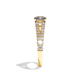 Bague solitaire pavé diamant rond platine - Idéaliste