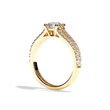Bague solitaire pavé diamant rond platine - Idéaliste