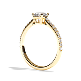 Bague solitaire pavé diamant rond or blanc - Naturelle