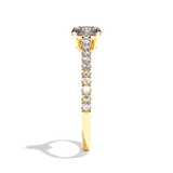 Bague solitaire pavé diamant rond or blanc - Naturelle