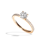 Bague solitaire pavé diamant rond platine - Attentionnée