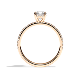 Bague solitaire pavé diamant rond platine - Attentionnée