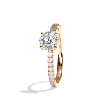 Bague solitaire pavé diamant rond platine - Attentionnée